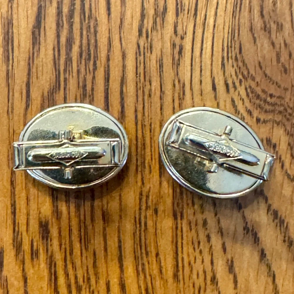 Vintage Sarah Coventry Gold Mens Cufflinks Faux Black Onyx Mid Century